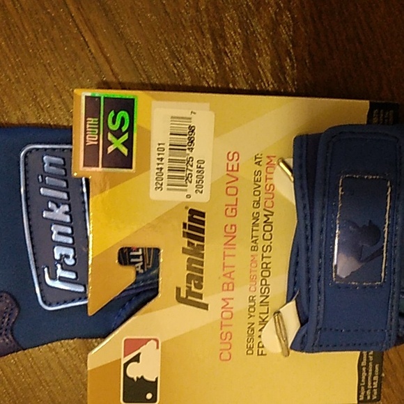 NEW FRANKLIN ALL STAR BATTING BASEBALL GLOVES MLB DODGER BLUE YOUTH XS - Picture 4 of 6